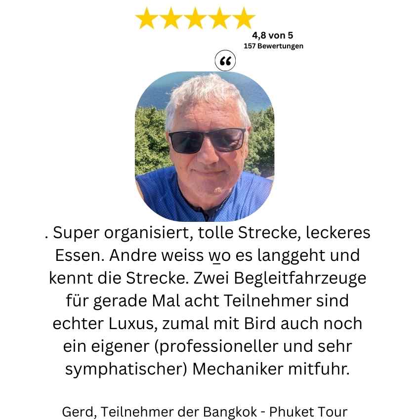 Teilnehmer genießen unvergessliche Rennradtouren durch Thailand mit SANUG – Natur, Sport und Kultur vereint.